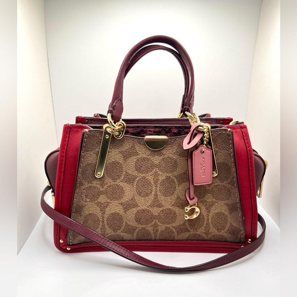 Coach Dreamer 21 76127 Mini Handbag in Tan / Raspberry